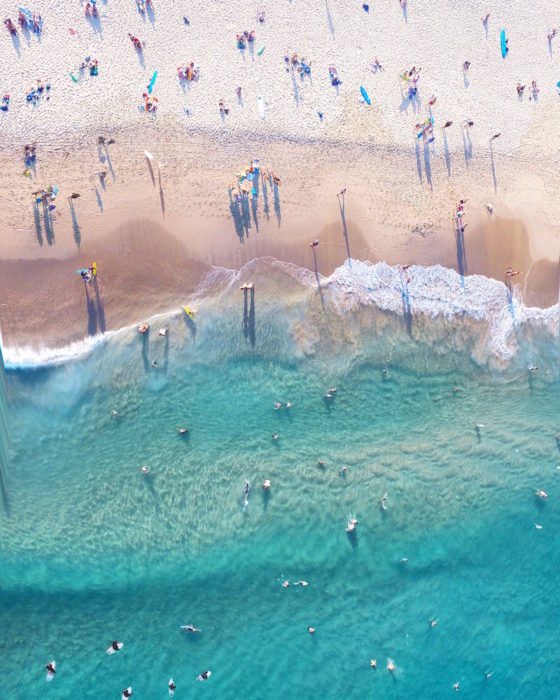 beach people drone photo